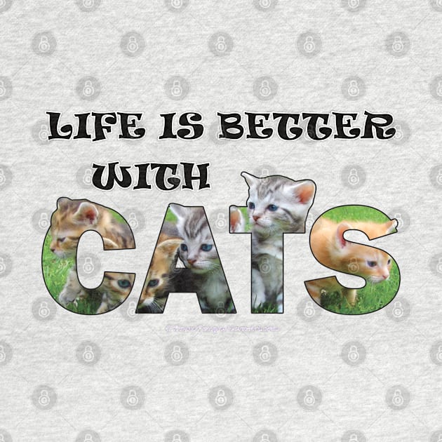 Life is better with cats - kittens oil painting word art by DawnDesignsWordArt